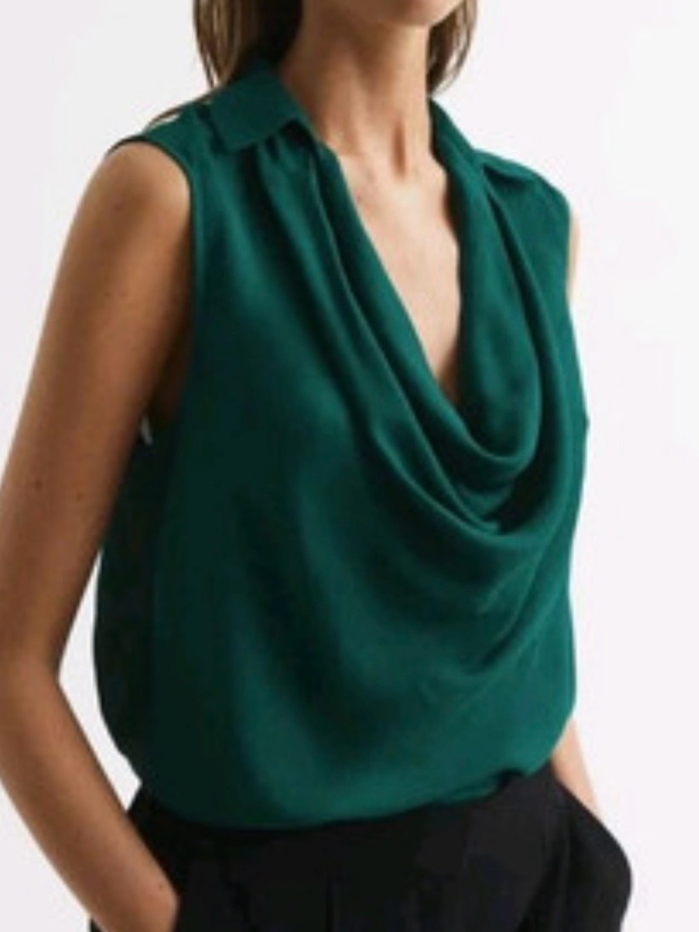 Reiss Ameliee Cowl Front Sleeveless Blouse